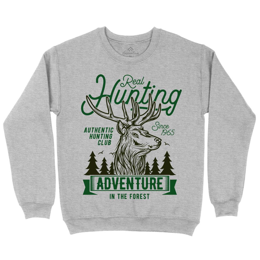 Deer Hunt Mens Crew Neck Sweatshirt Animals B822