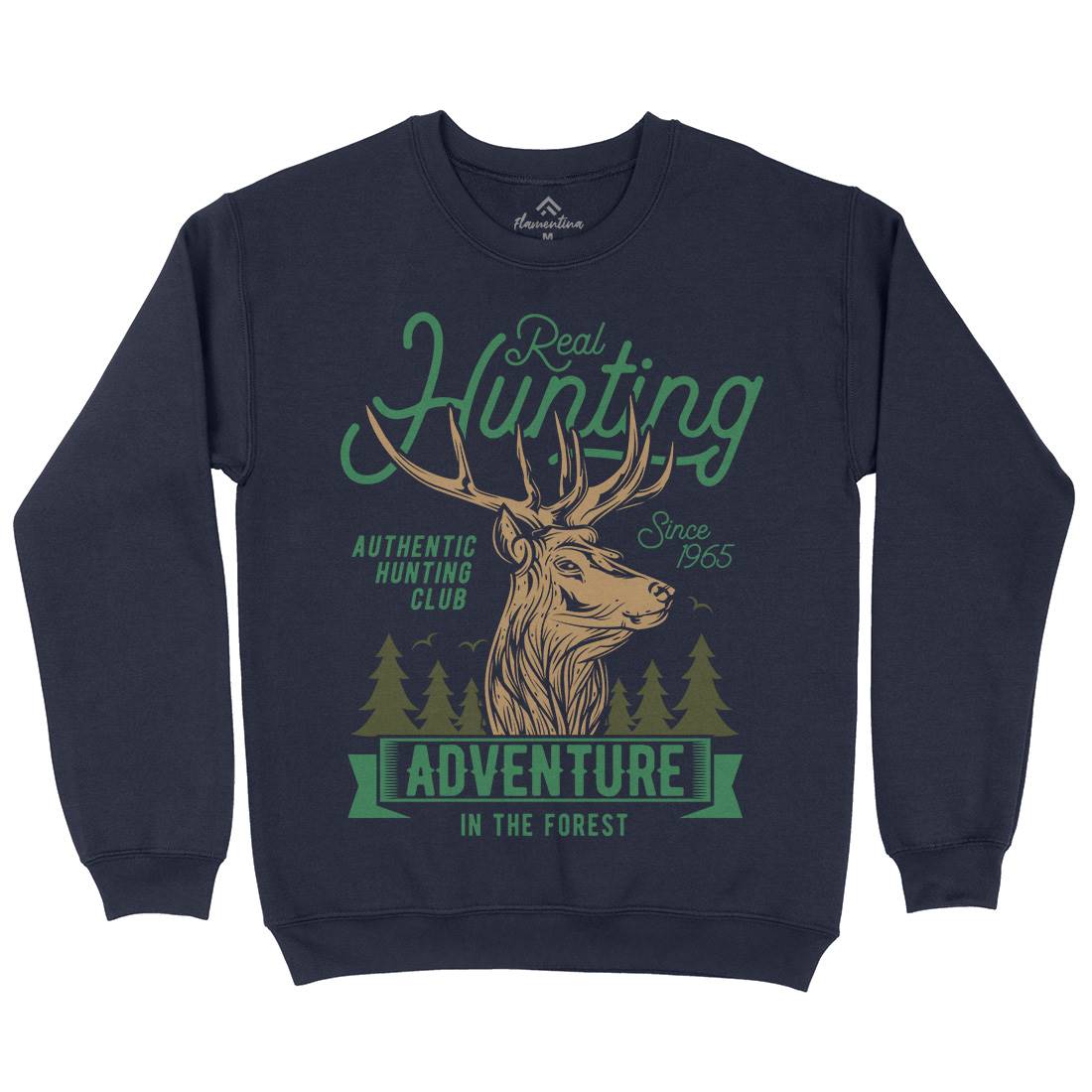 Deer Hunt Mens Crew Neck Sweatshirt Animals B822