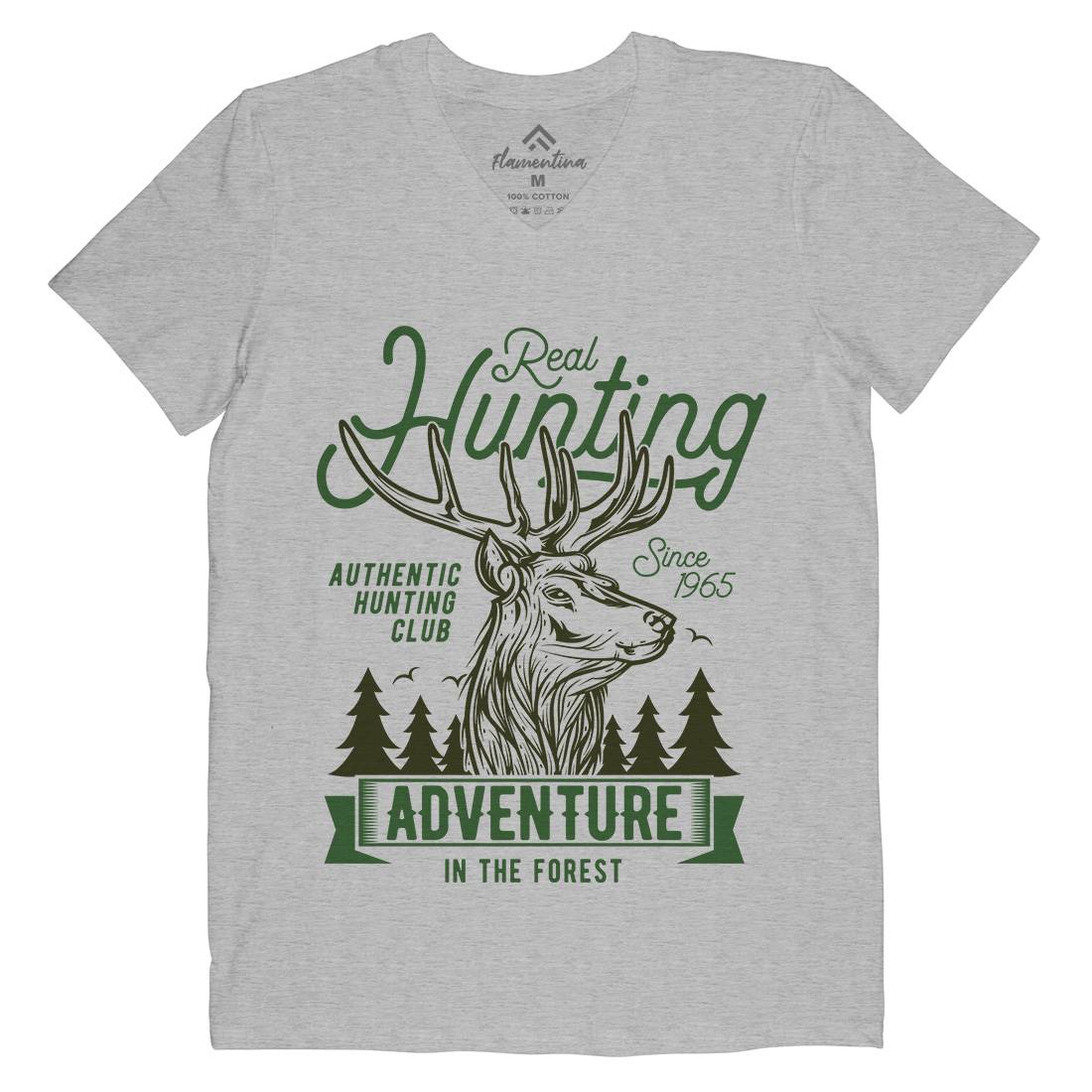 Deer Hunt Mens V-Neck T-Shirt Animals B822