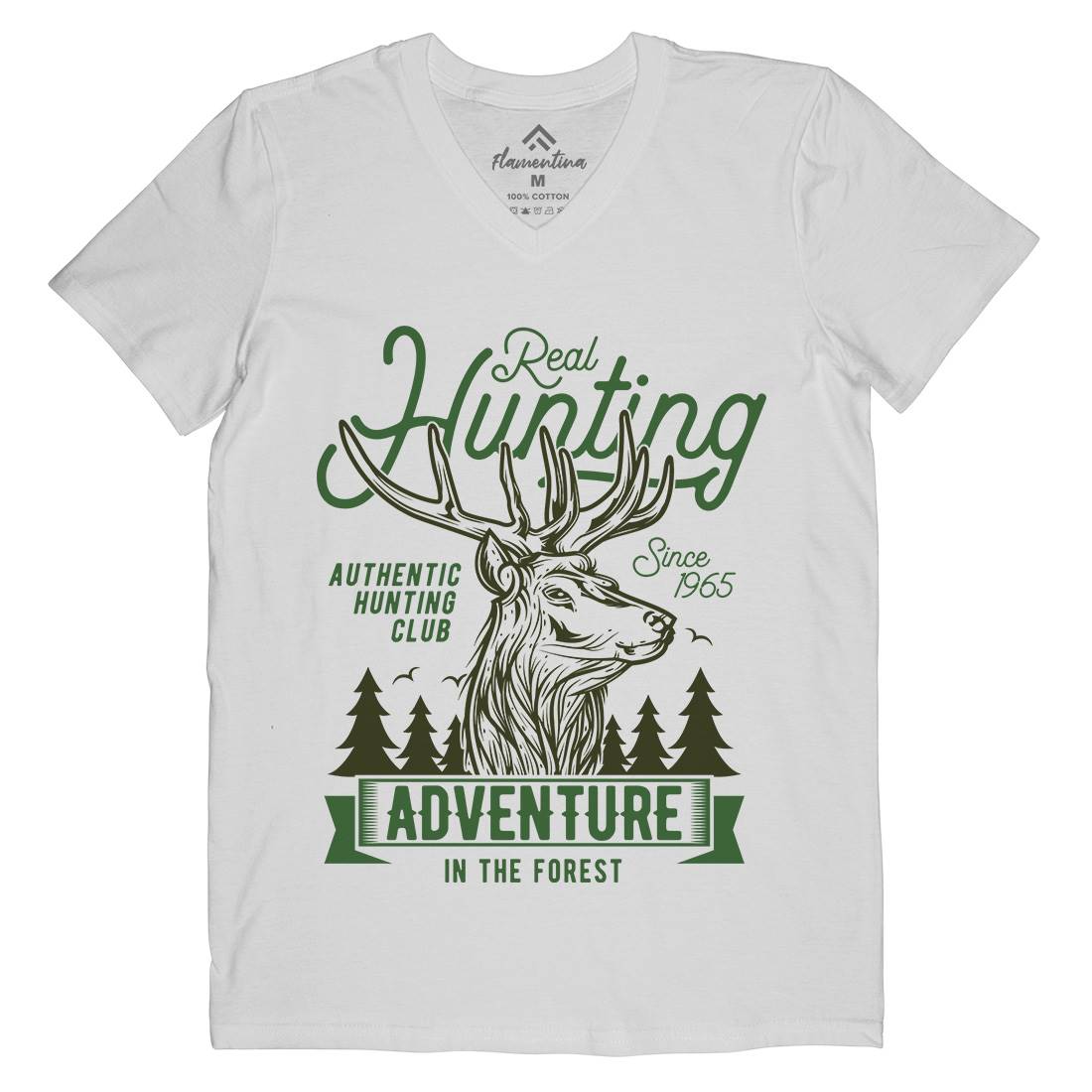 Deer Hunt Mens V-Neck T-Shirt Animals B822