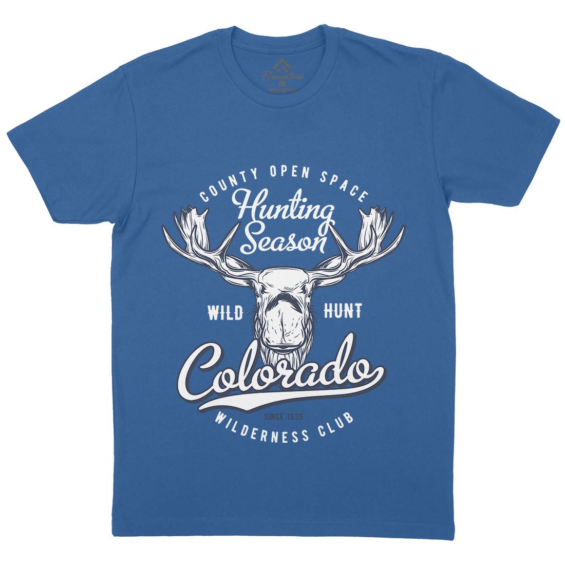 Moose Hunt Mens Crew Neck T-Shirt Animals B823