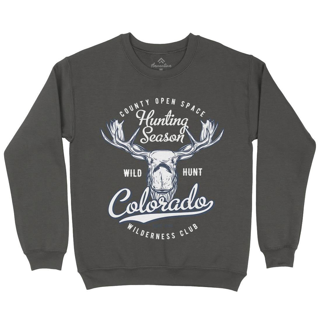 Moose Hunt Mens Crew Neck Sweatshirt Animals B823