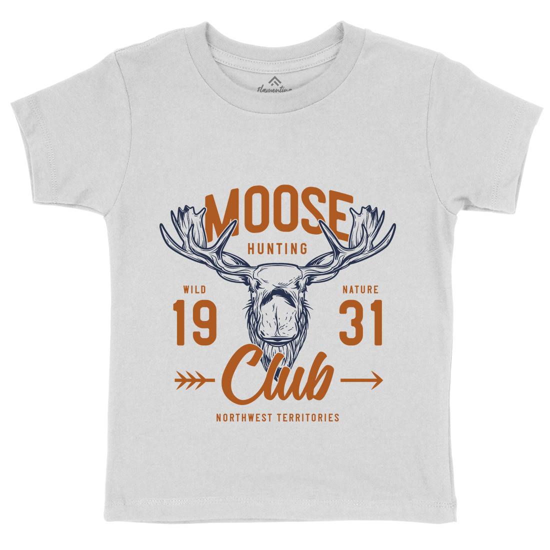 Moose Hunt Kids Crew Neck T-Shirt Animals B824