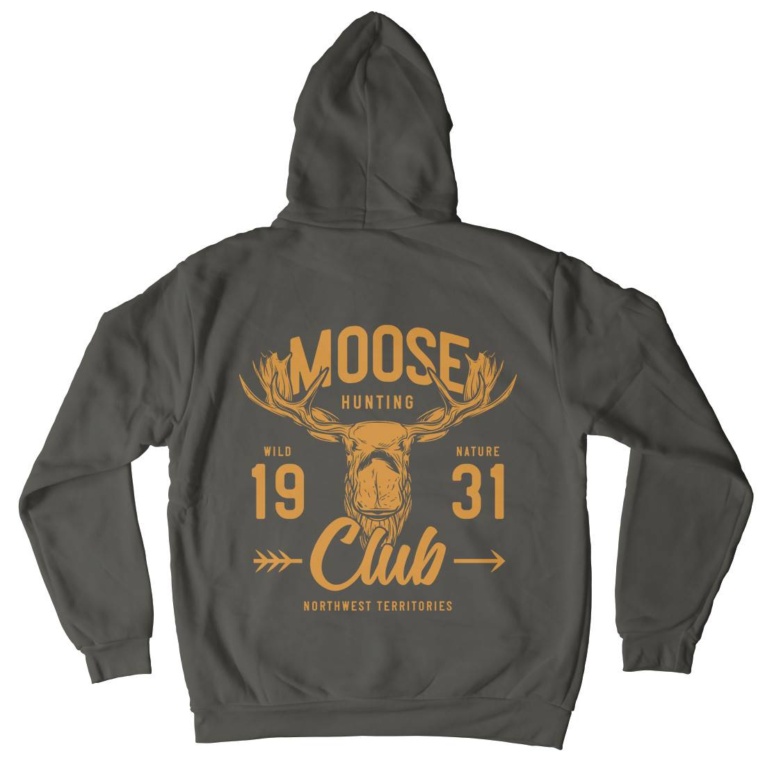 Moose Hunt Mens Hoodie With Pocket Animals B824