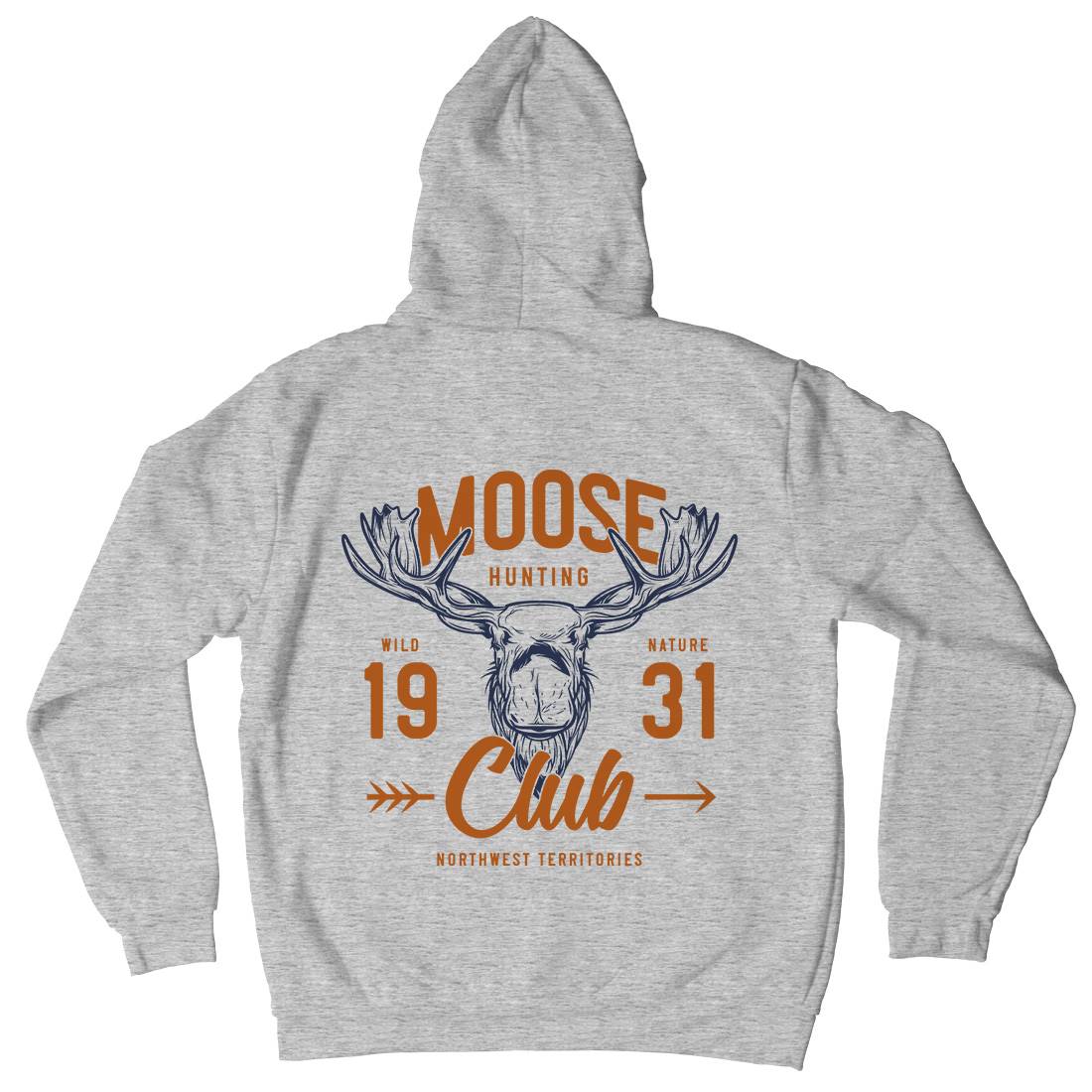 Moose Hunt Mens Hoodie With Pocket Animals B824