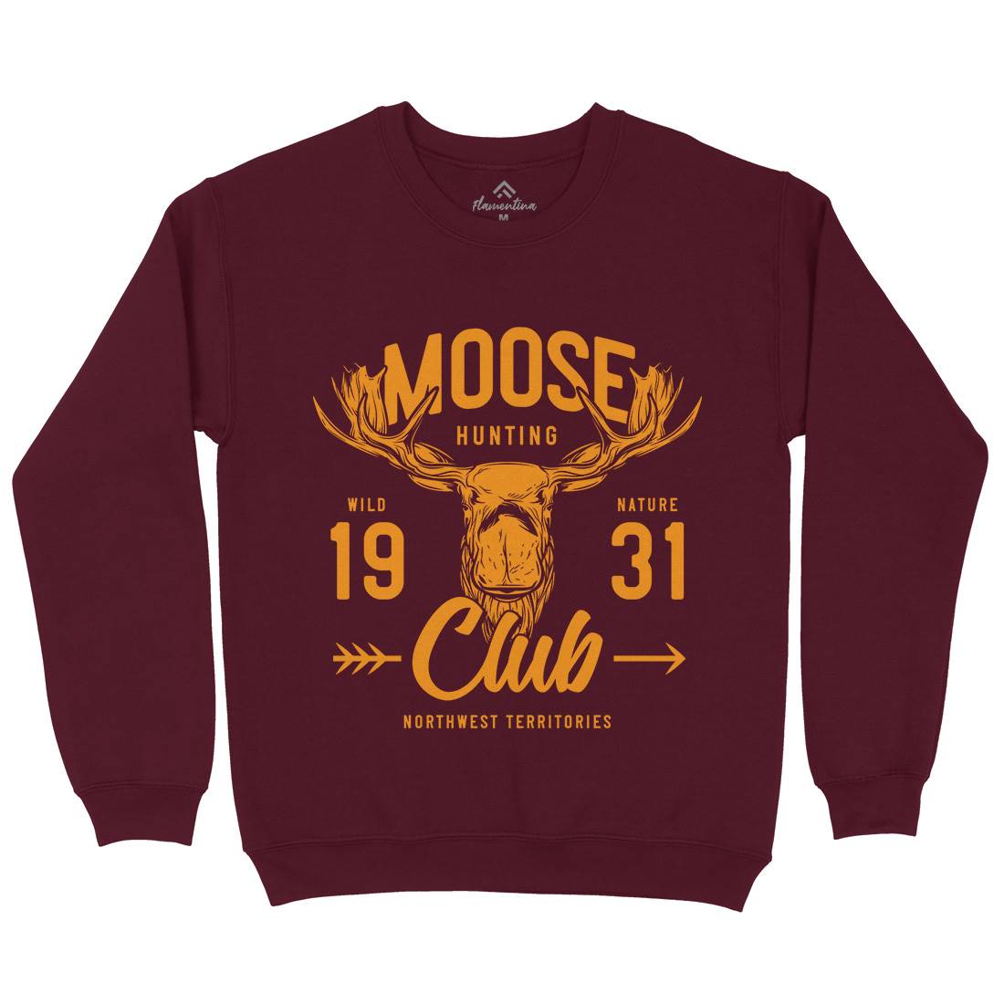 Moose Hunt Mens Crew Neck Sweatshirt Animals B824