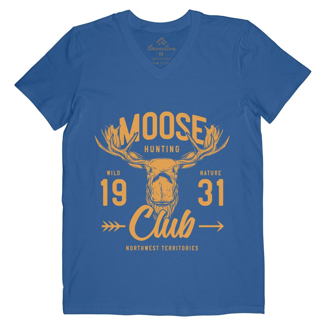 Moose Hunt Mens V-Neck T-Shirt Animals B824