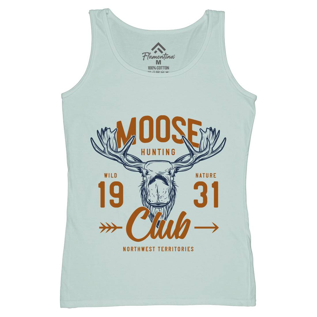 Moose Hunt Womens Organic Tank Top Vest Animals B824