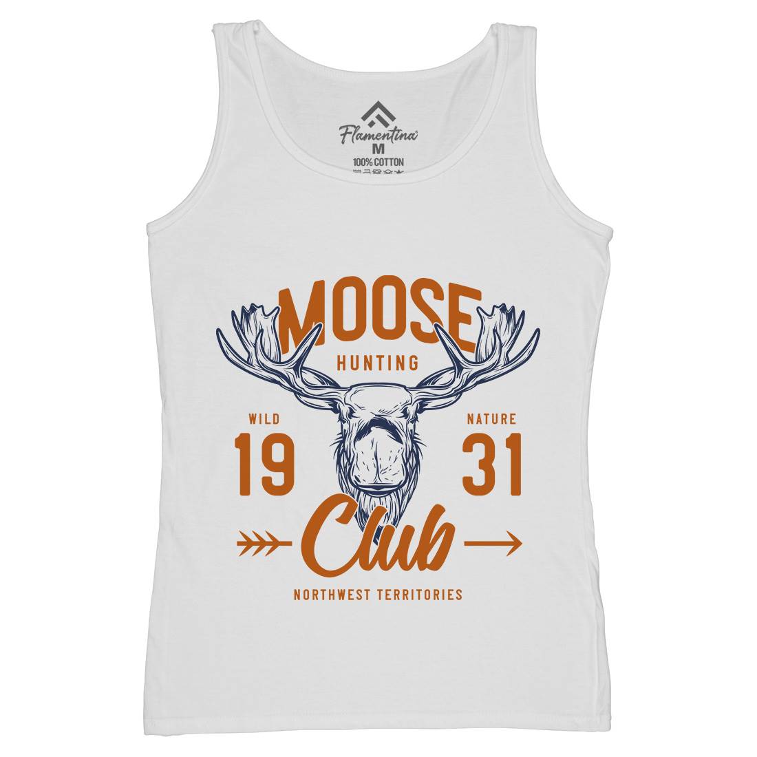 Moose Hunt Womens Organic Tank Top Vest Animals B824