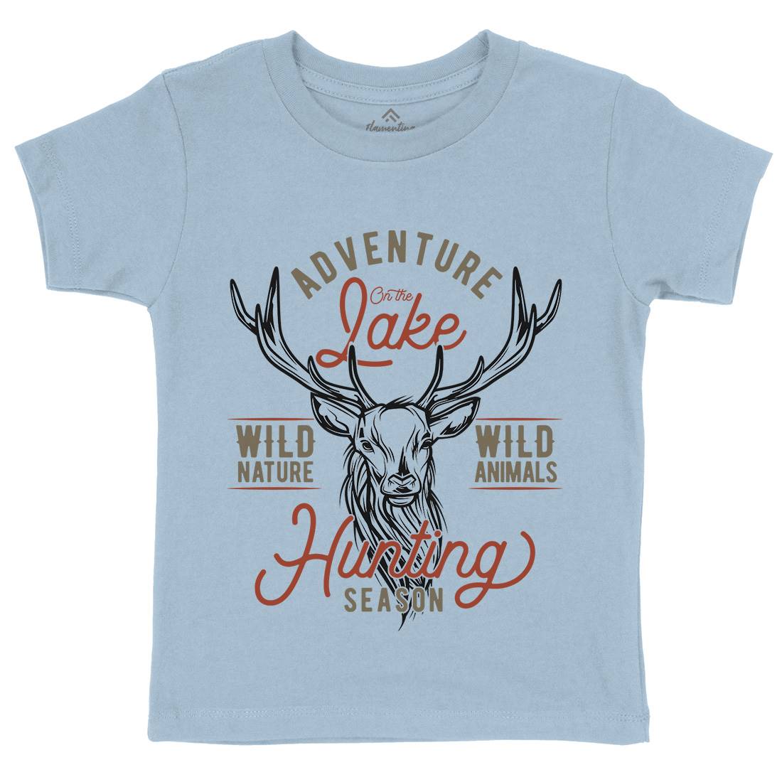 Deer Hunt Kids Crew Neck T-Shirt Animals B825