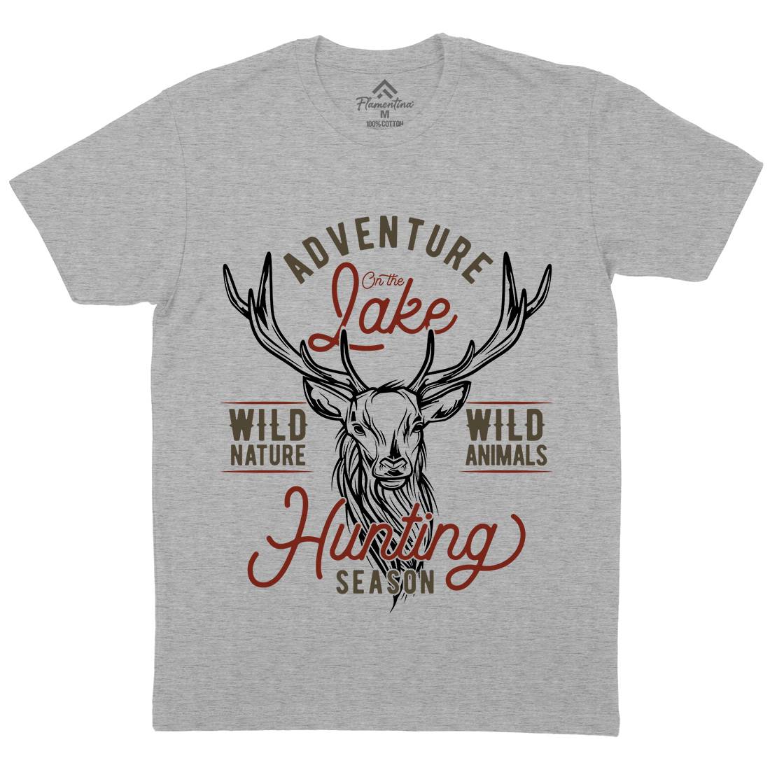 Deer Hunt Mens Crew Neck T-Shirt Animals B825