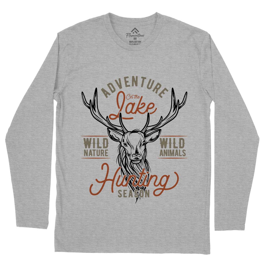 Deer Hunt Mens Long Sleeve T-Shirt Animals B825
