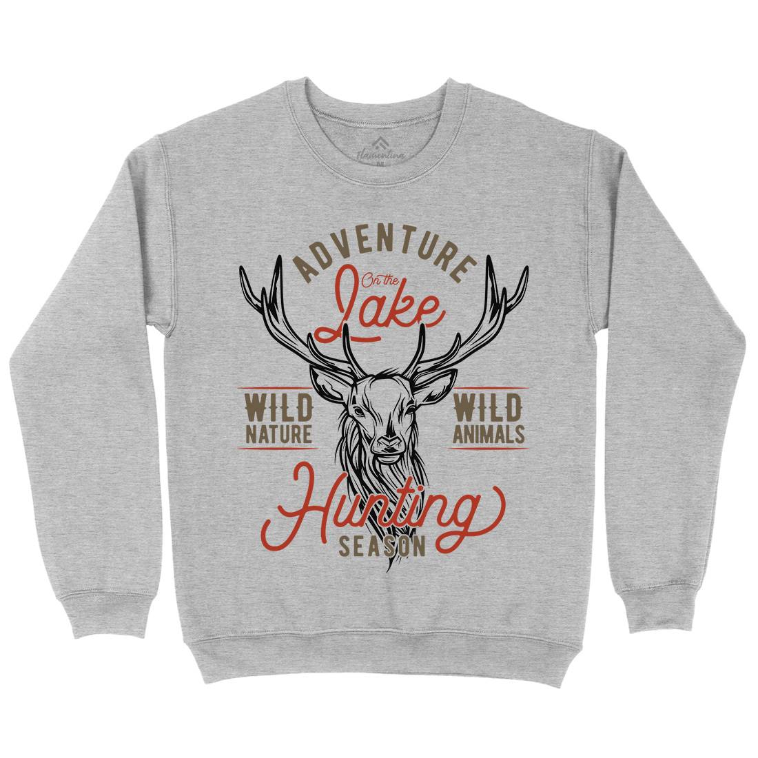 Deer Hunt Mens Crew Neck Sweatshirt Animals B825