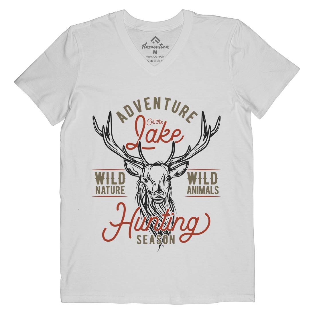 Deer Hunt Mens V-Neck T-Shirt Animals B825
