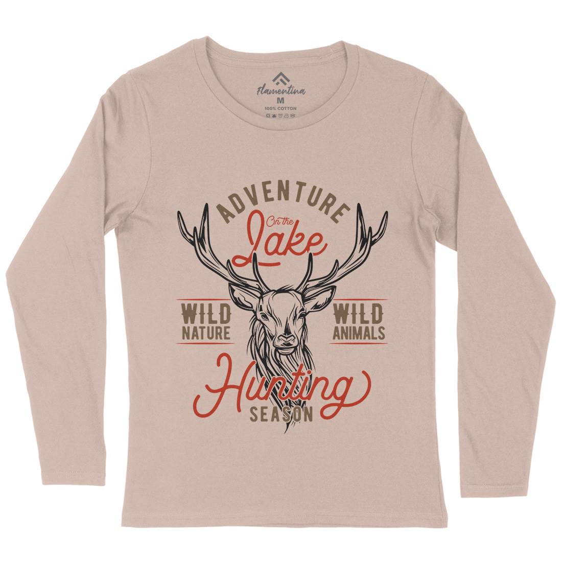 Deer Hunt Womens Long Sleeve T-Shirt Animals B825