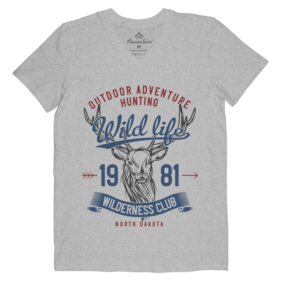 Deer Hunt Mens V-Neck T-Shirt Animals B826