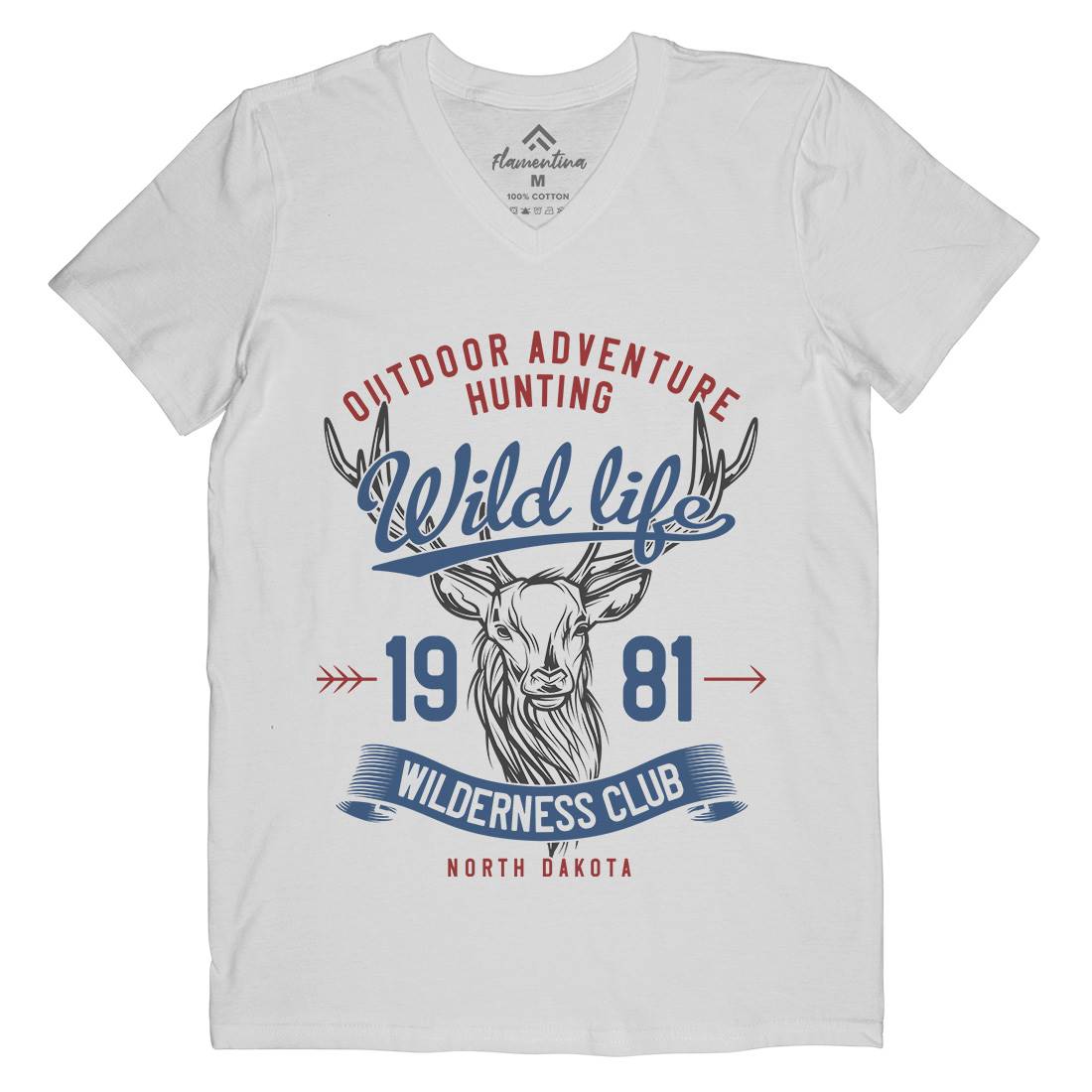 Deer Hunt Mens V-Neck T-Shirt Animals B826