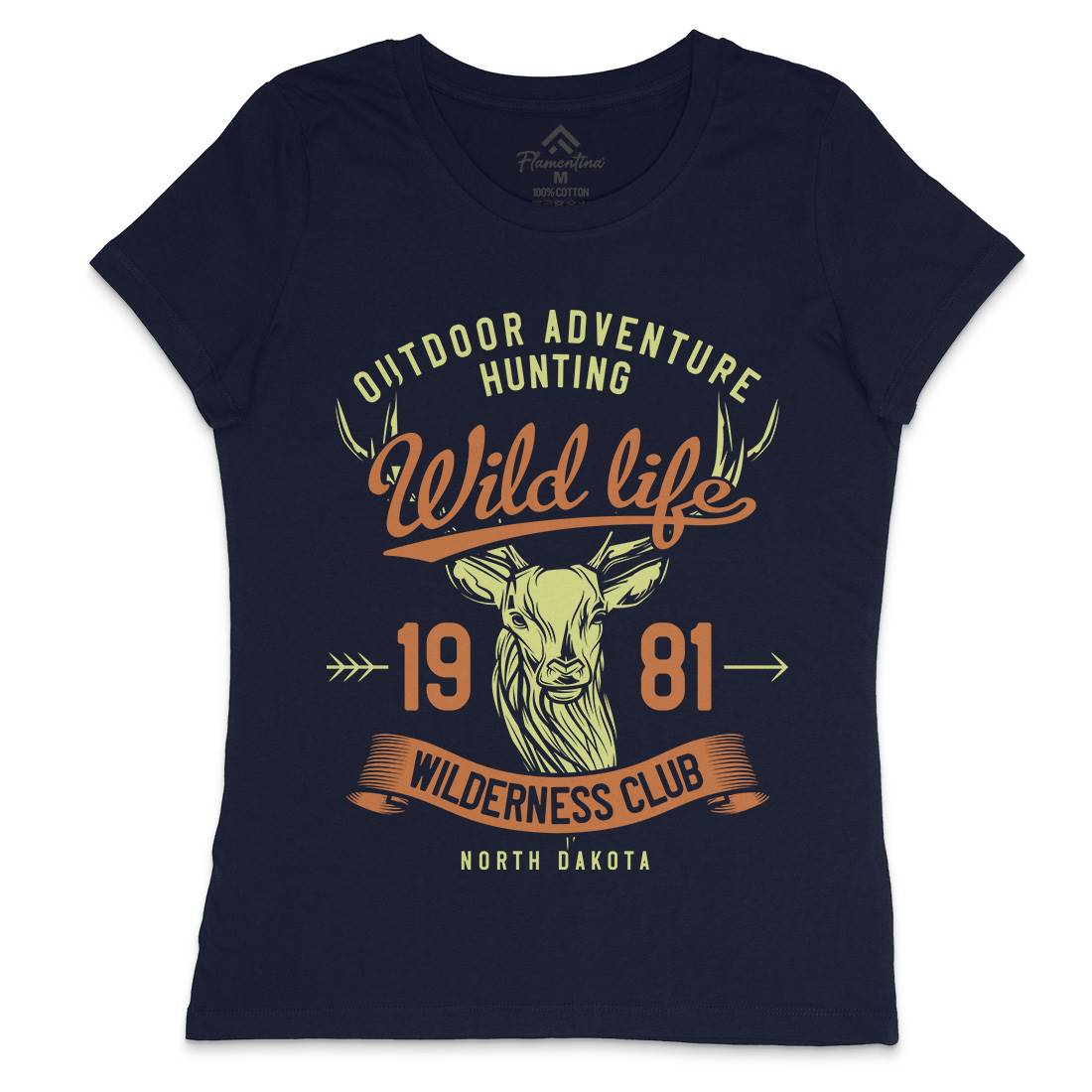 Deer Hunt Womens Crew Neck T-Shirt Animals B826