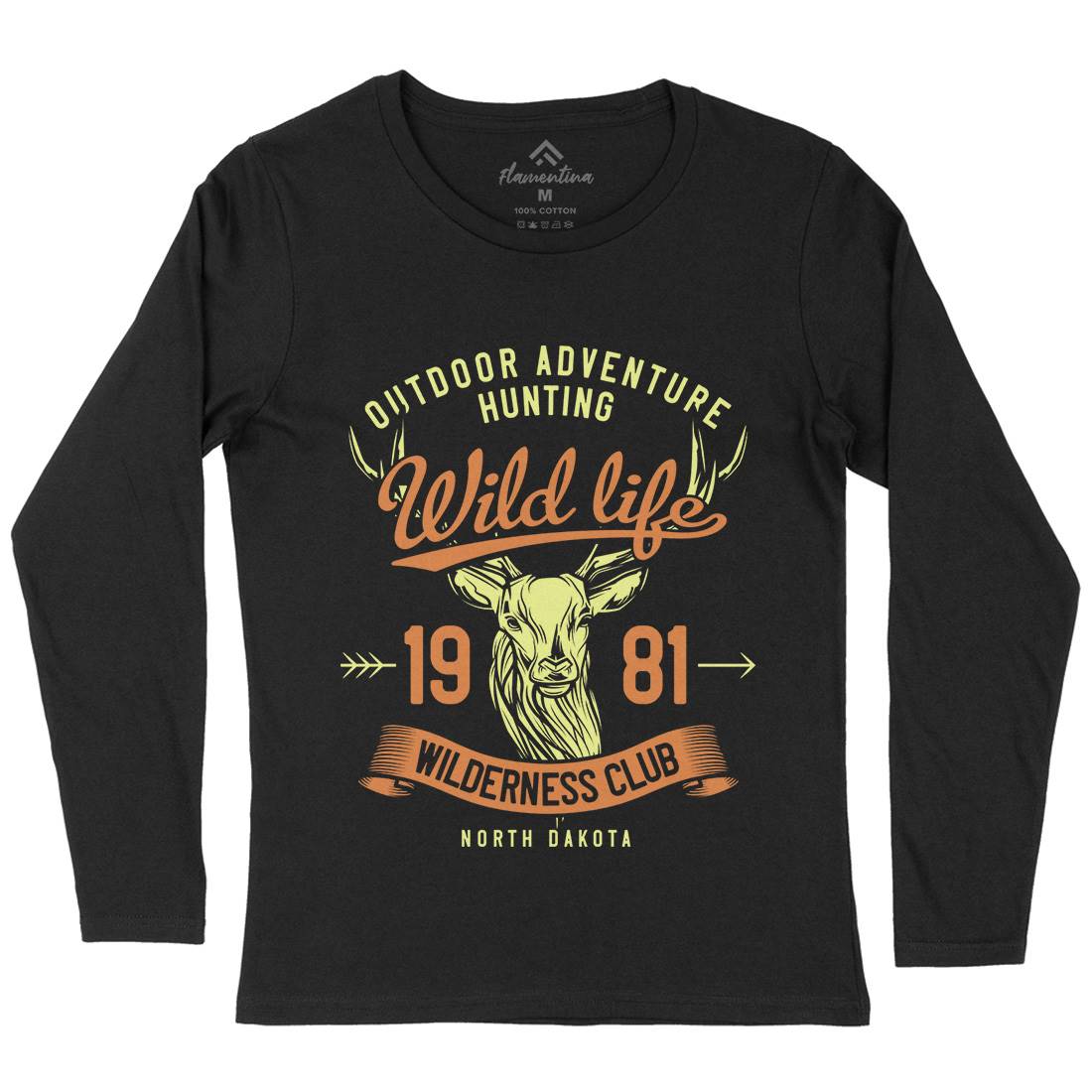 Deer Hunt Womens Long Sleeve T-Shirt Animals B826