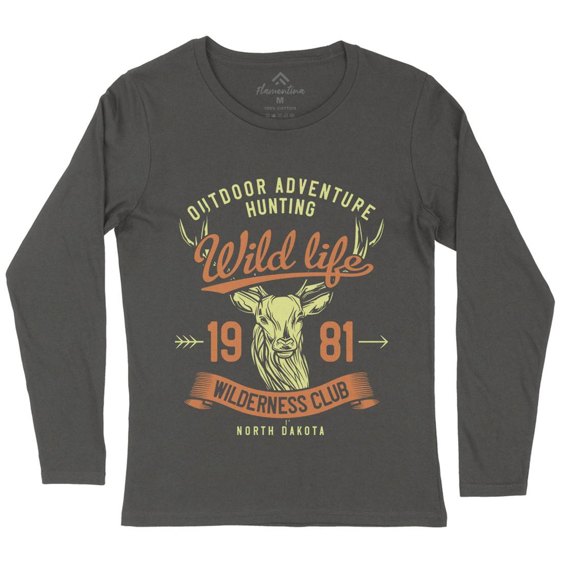 Deer Hunt Womens Long Sleeve T-Shirt Animals B826