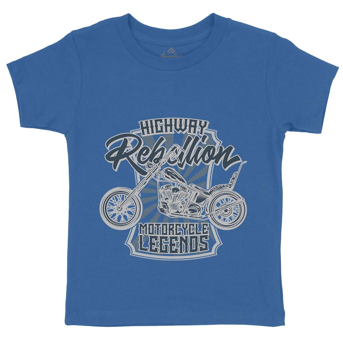 Rebellion Kids Crew Neck T-Shirt Motorcycles B827