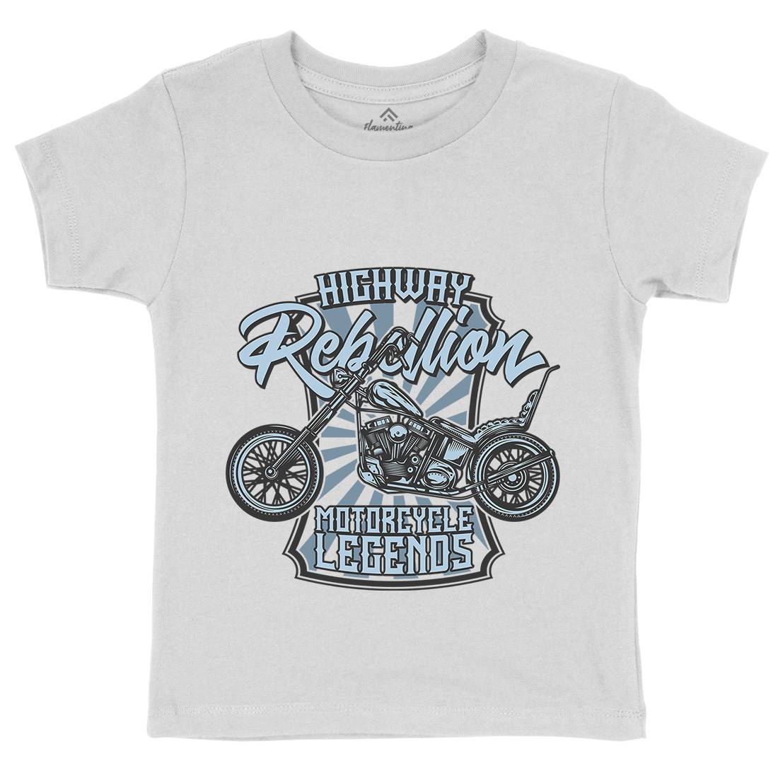 Rebellion Kids Crew Neck T-Shirt Motorcycles B827