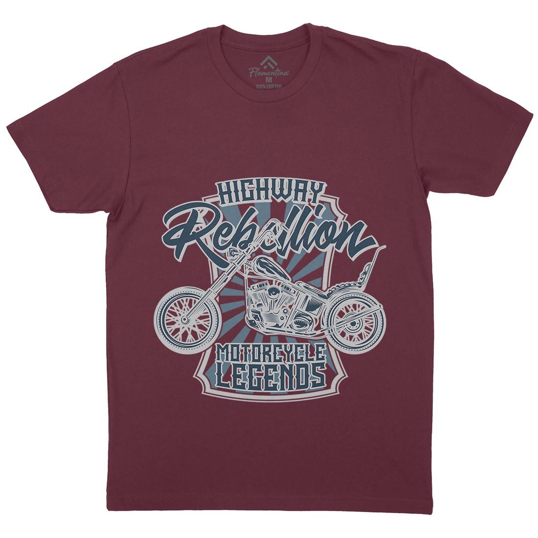 Rebellion Mens Crew Neck T-Shirt Motorcycles B827