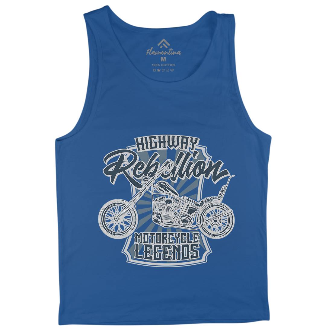 Rebellion Mens Tank Top Vest Motorcycles B827