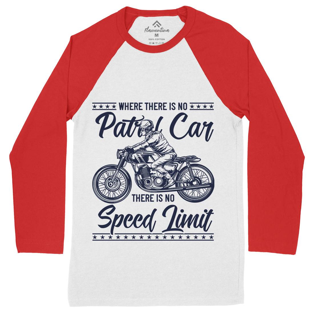 Limit Mens Long Sleeve Baseball T-Shirt Motorcycles B828
