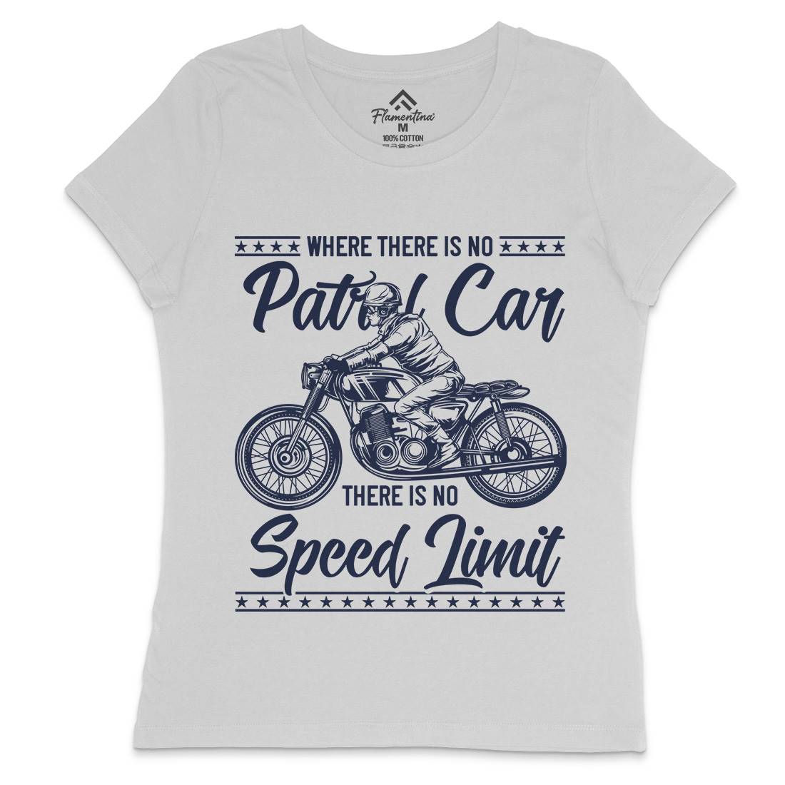 Limit Womens Crew Neck T-Shirt Motorcycles B828
