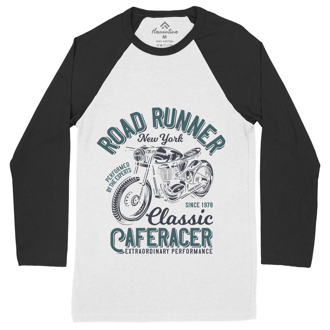 Road Runner Mens Long Sleeve Baseball T-Shirt Motorcycles B829