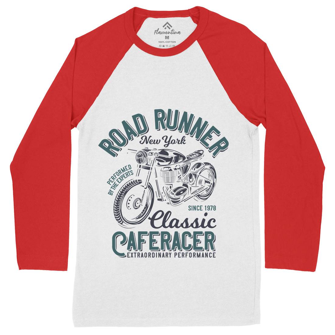 Road Runner Mens Long Sleeve Baseball T-Shirt Motorcycles B829