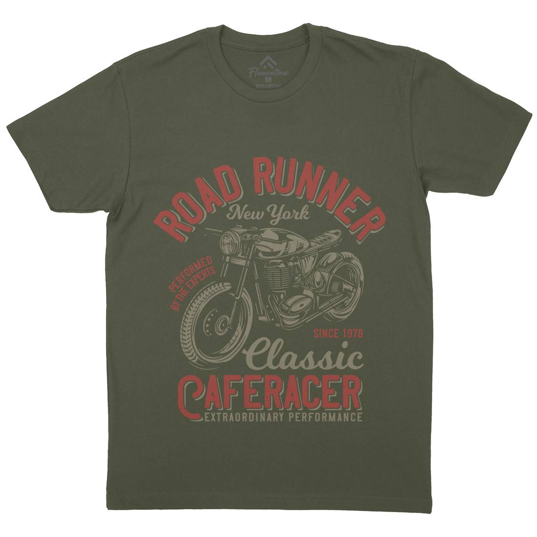 Road Runner Mens Organic Crew Neck T-Shirt Motorcycles B829