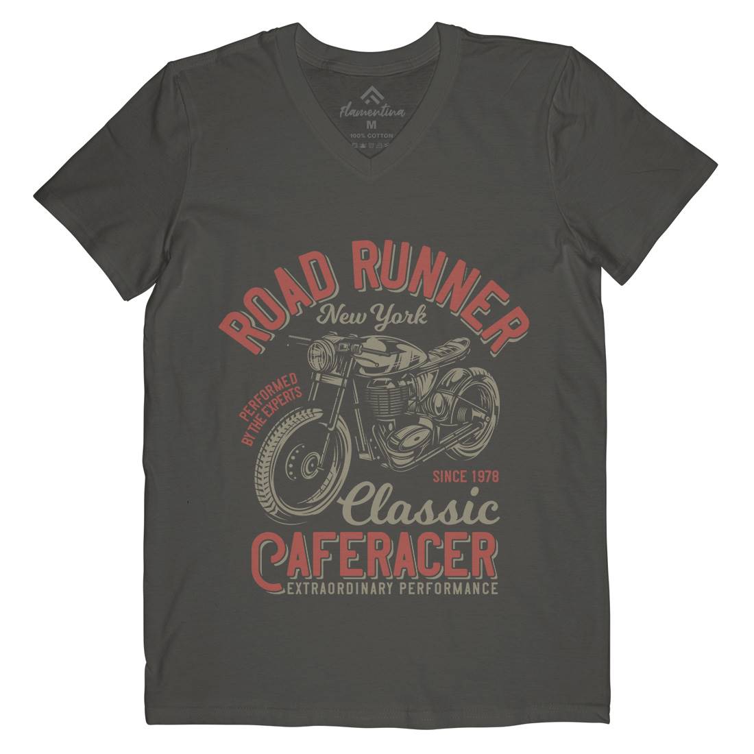 Road Runner Mens V-Neck T-Shirt Motorcycles B829