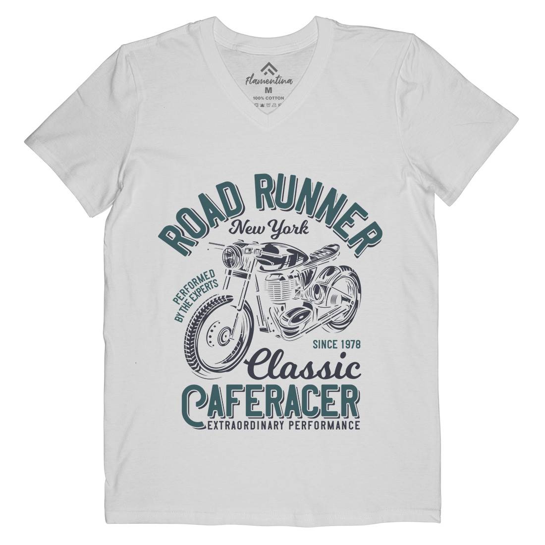 Road Runner Mens V-Neck T-Shirt Motorcycles B829