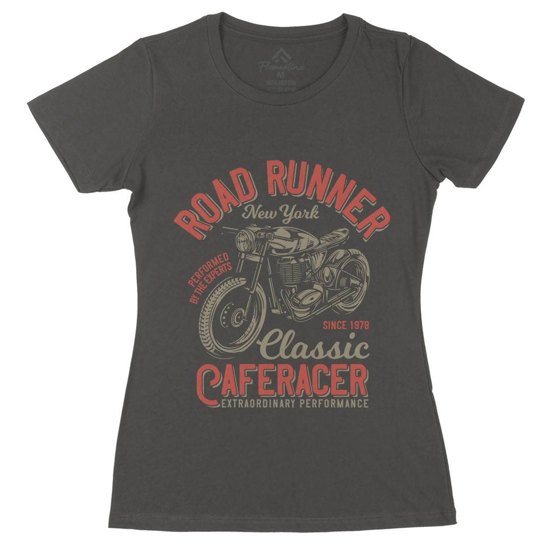 Road Runner Womens Organic Crew Neck T-Shirt Motorcycles B829