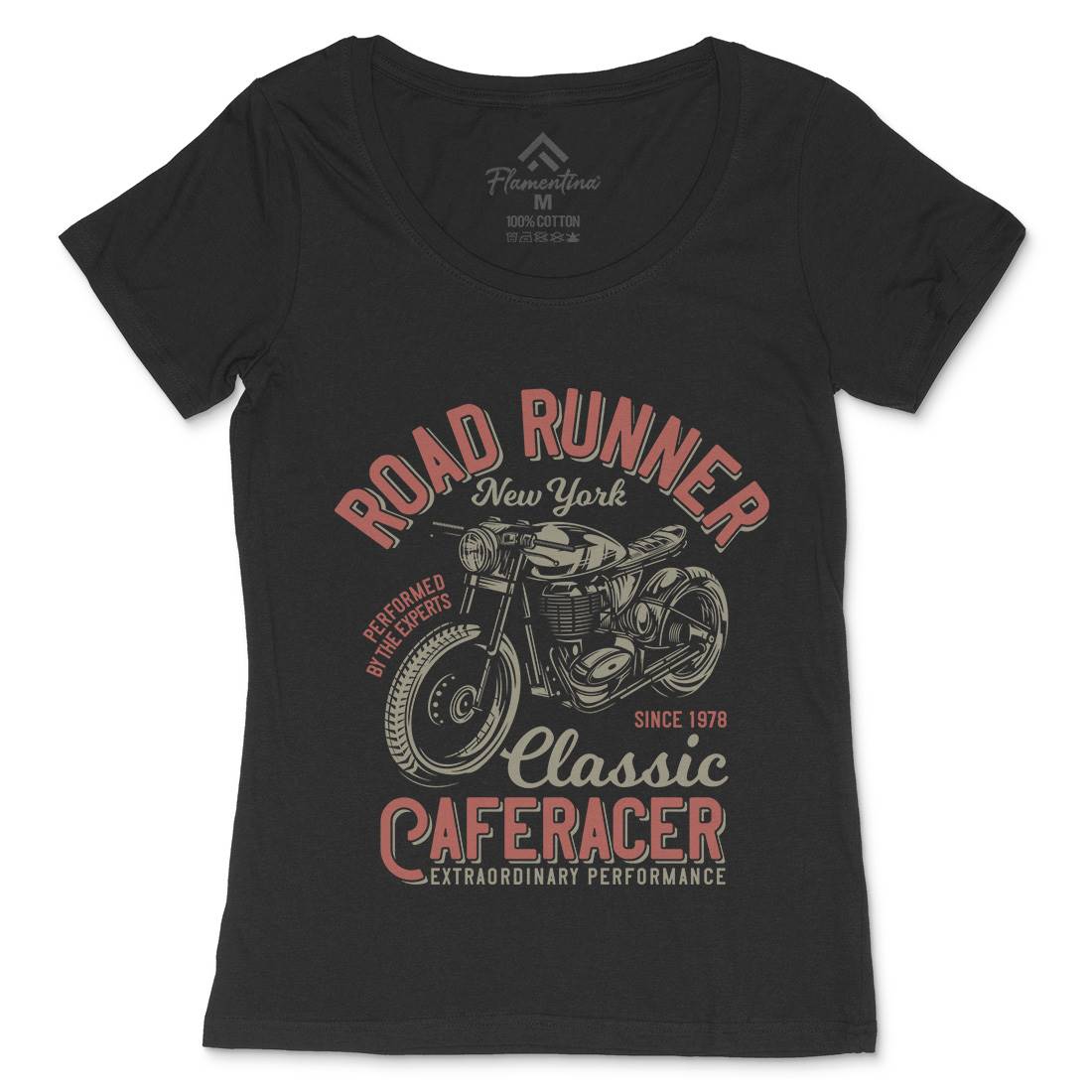 Road Runner Womens Scoop Neck T-Shirt Motorcycles B829
