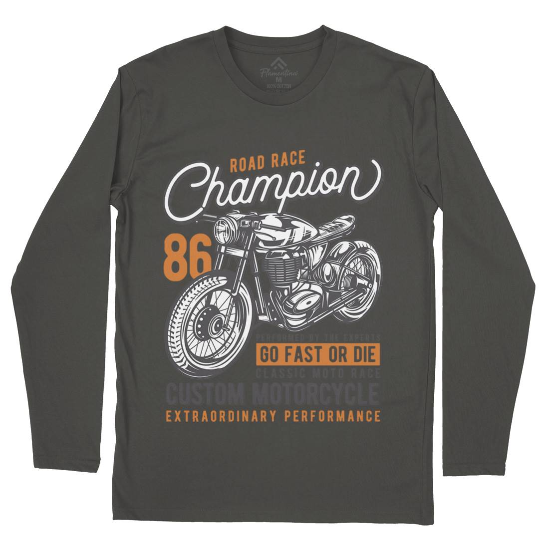 Champion Mens Long Sleeve T-Shirt Motorcycles B830