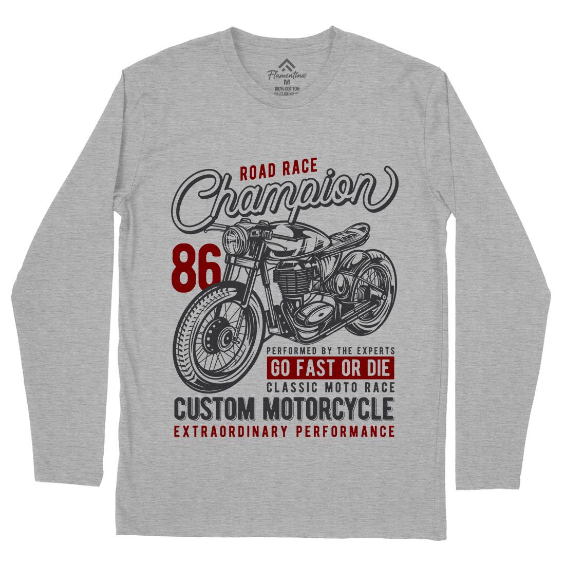 Champion Mens Long Sleeve T-Shirt Motorcycles B830
