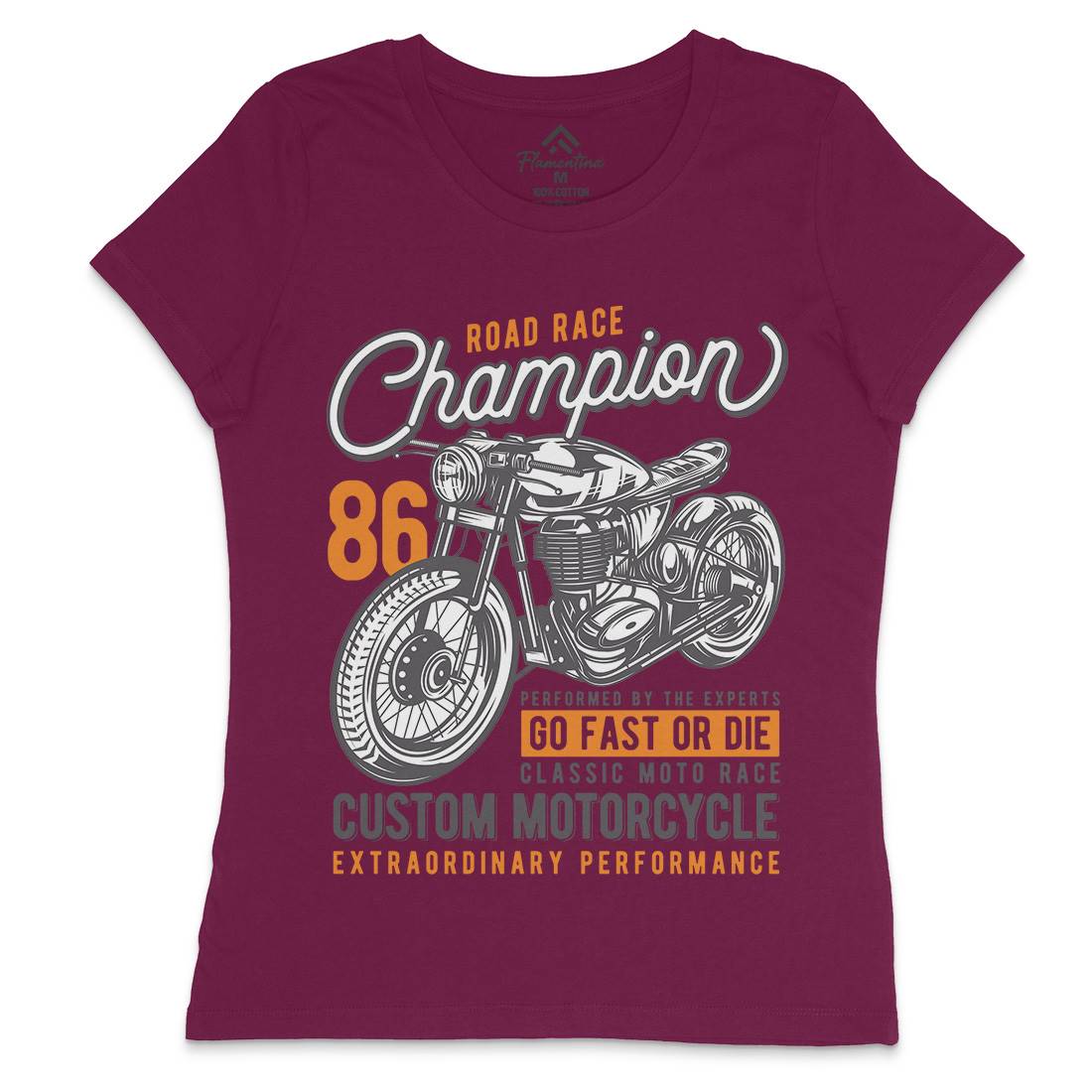 Champion Womens Crew Neck T-Shirt Motorcycles B830