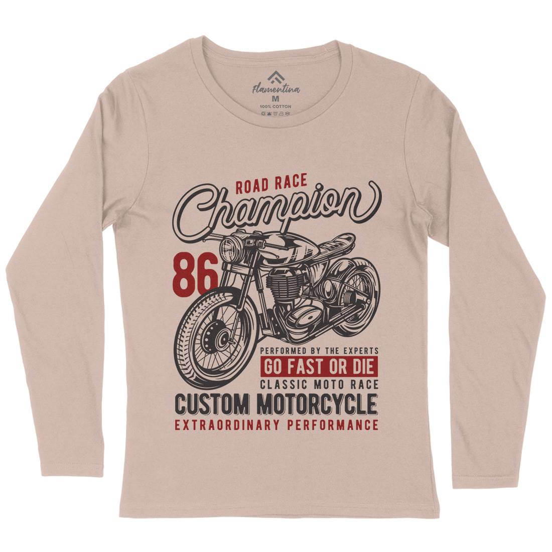 Champion Womens Long Sleeve T-Shirt Motorcycles B830