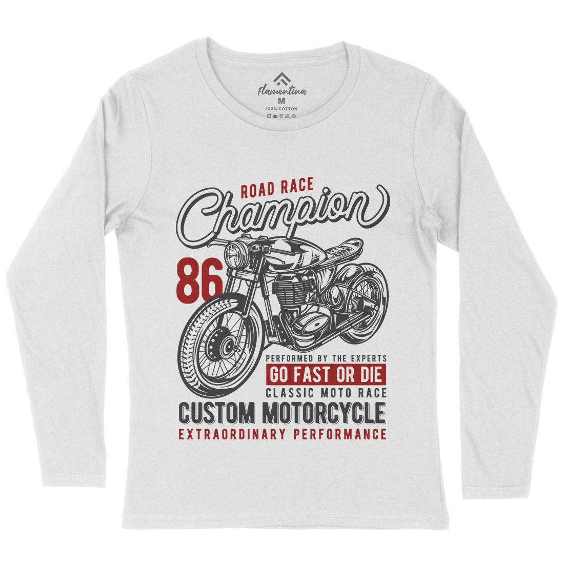 Champion Womens Long Sleeve T-Shirt Motorcycles B830