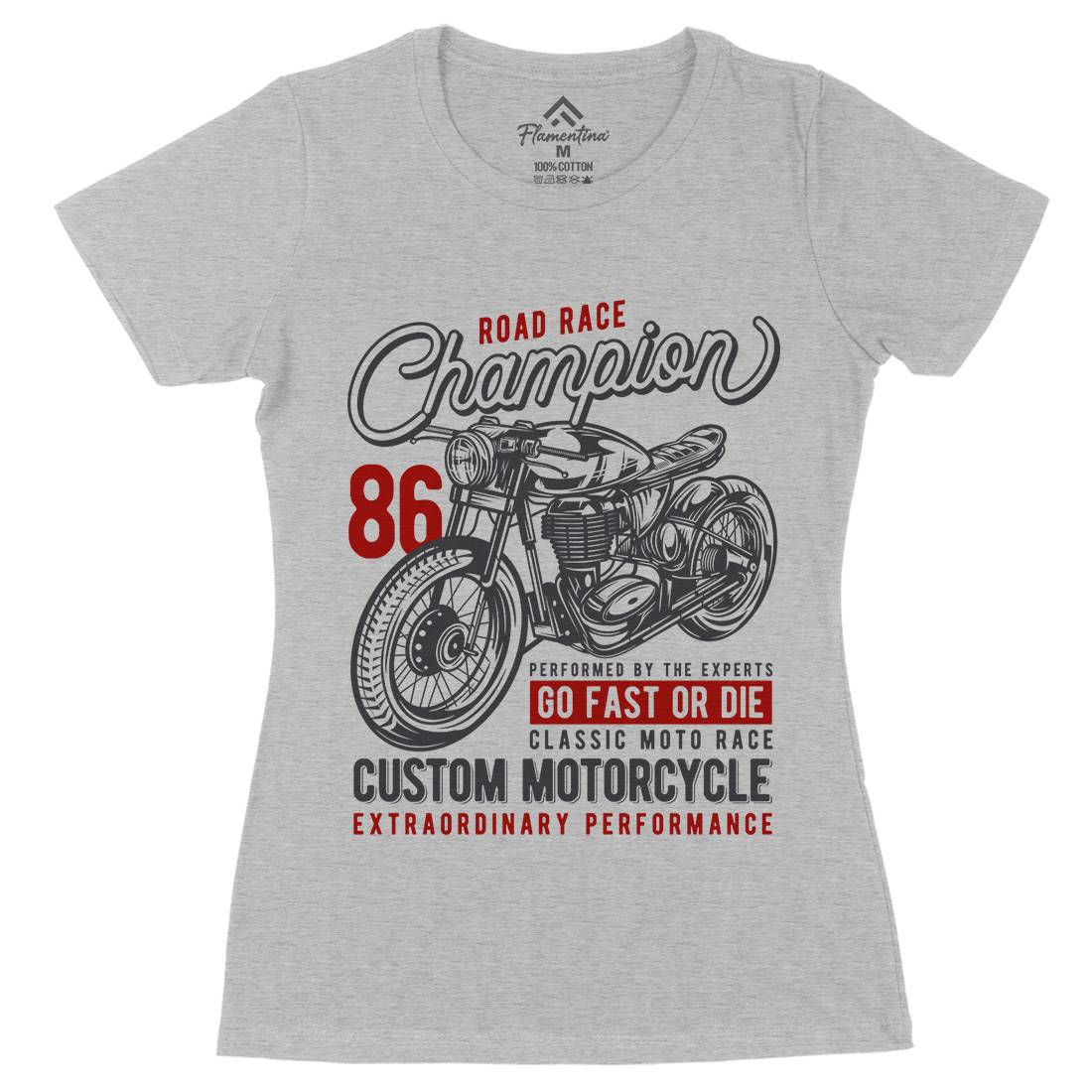 Champion Womens Organic Crew Neck T-Shirt Motorcycles B830