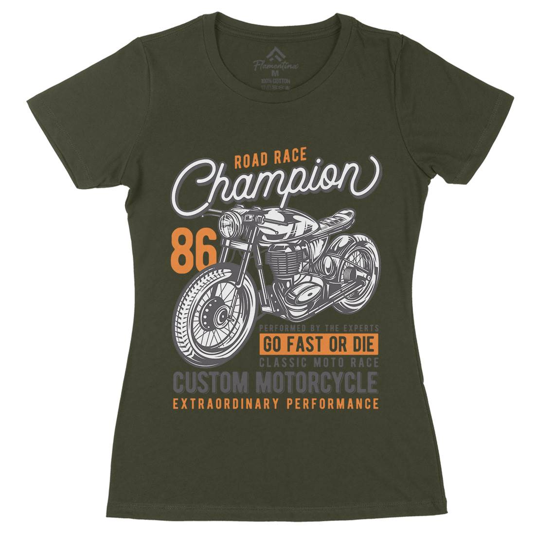 Champion Womens Organic Crew Neck T-Shirt Motorcycles B830