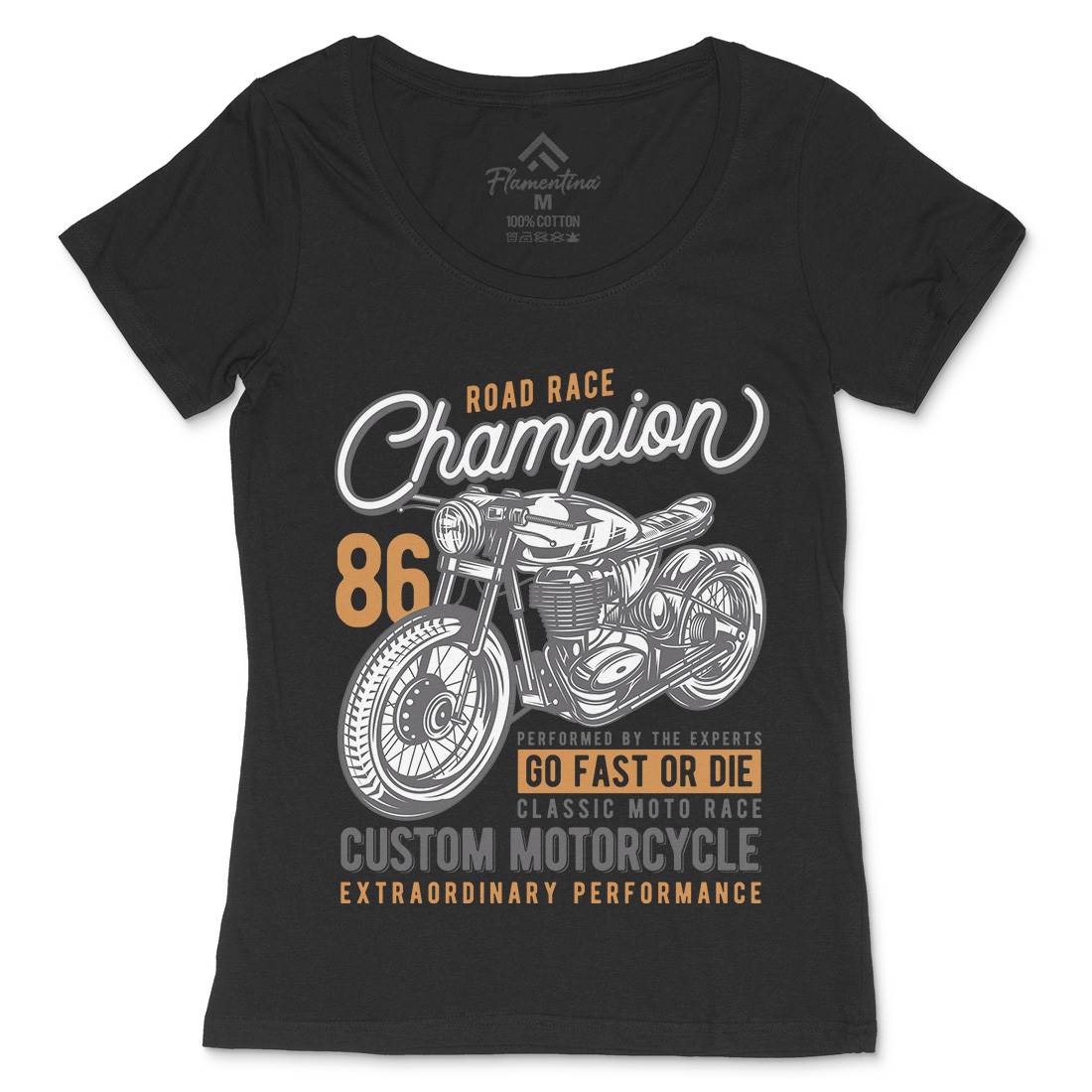 Champion Womens Scoop Neck T-Shirt Motorcycles B830