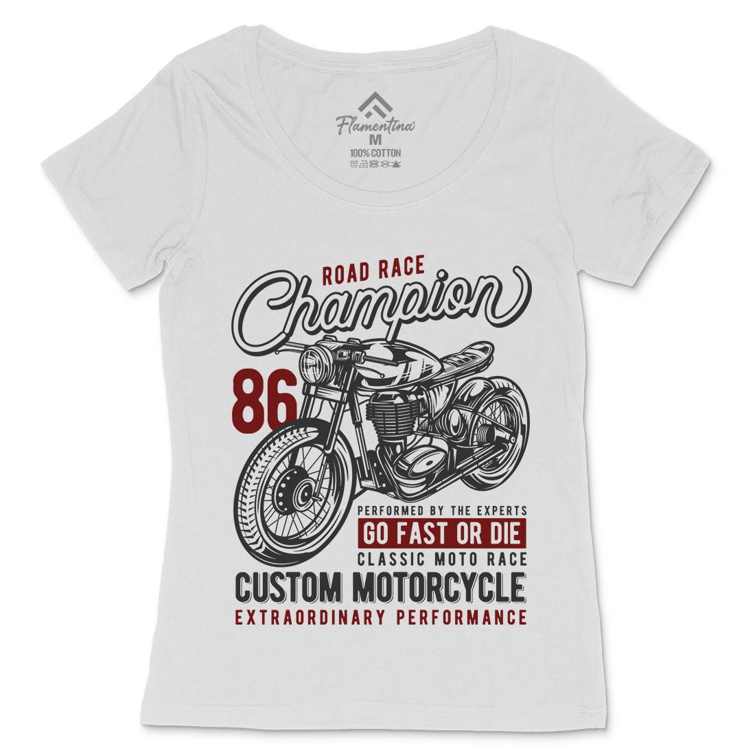 Champion Womens Scoop Neck T-Shirt Motorcycles B830
