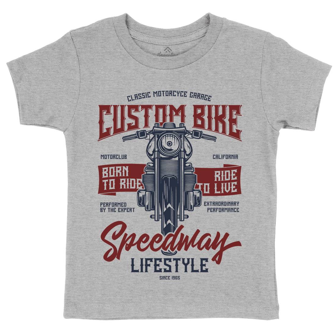 Speedway Kids Organic Crew Neck T-Shirt Motorcycles B831