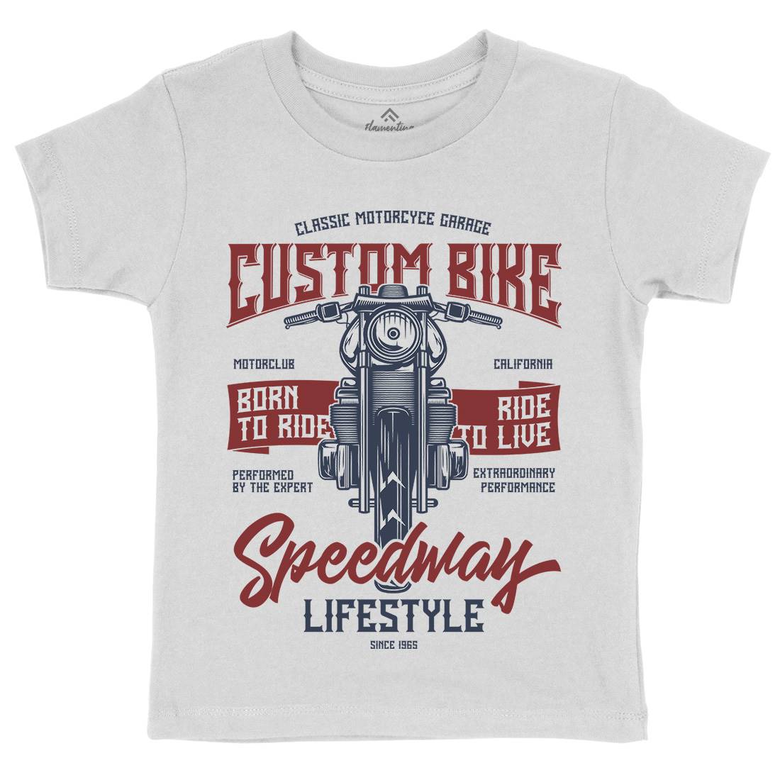 Speedway Kids Organic Crew Neck T-Shirt Motorcycles B831