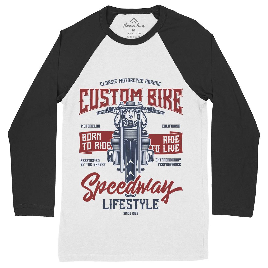 Speedway Mens Long Sleeve Baseball T-Shirt Motorcycles B831