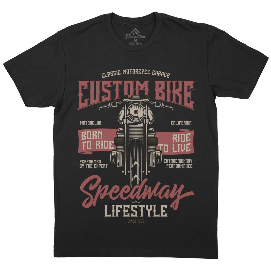 Speedway Mens Crew Neck T-Shirt Motorcycles B831